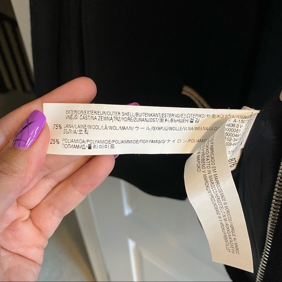 Zara Navy Wool Blend Toggle Hooded Jacket - Picture 11 of 15